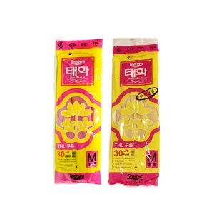 태화고무장갑 M (선밴) / 핑크, 아이보리(식품전용) 10켤레